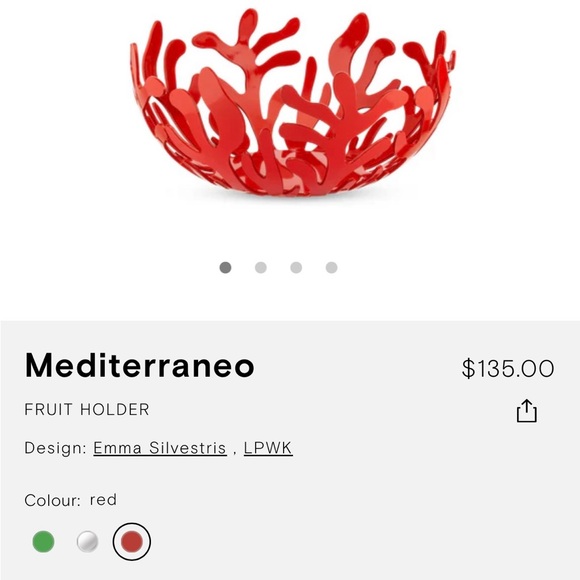 Alessi red fruit bowl - Picture 3 of 4